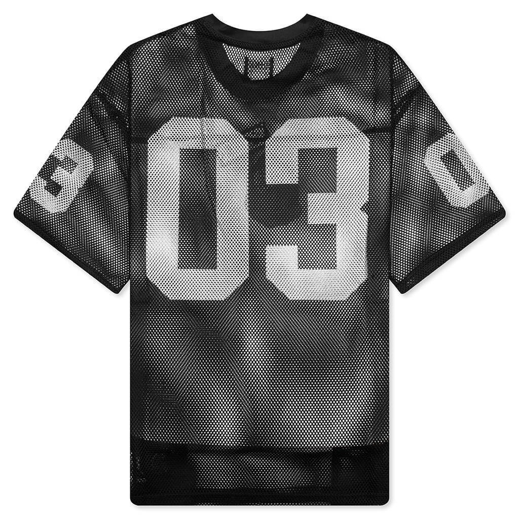Varsity S/S Crop Fit Knit Football Jersey - Black
