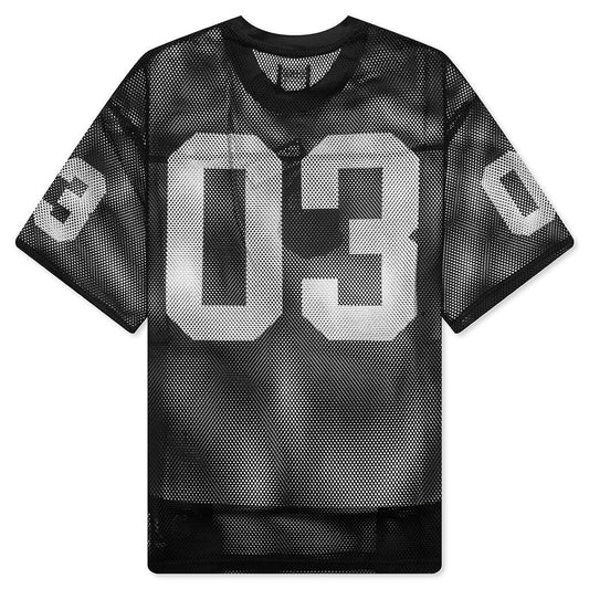 Varsity S/S Crop Fit Knit Football Jersey - Black