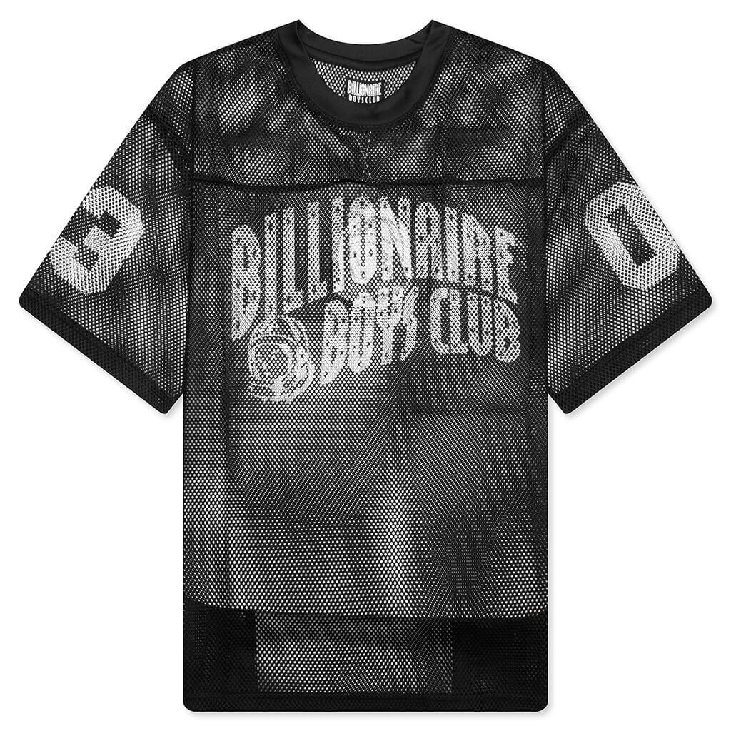 Varsity S/S Crop Fit Knit Football Jersey - Black
