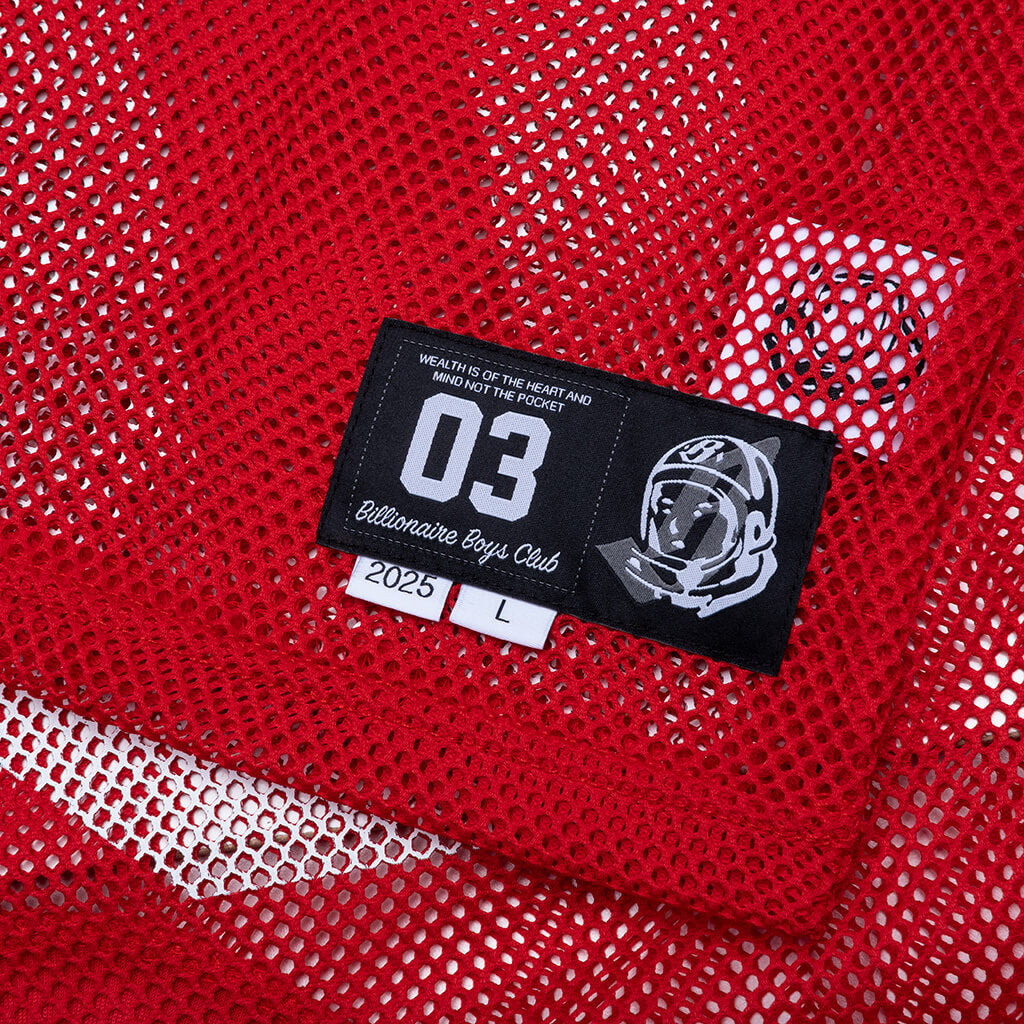 Varsity S/S Crop Fit Knit Football Jersey - Red