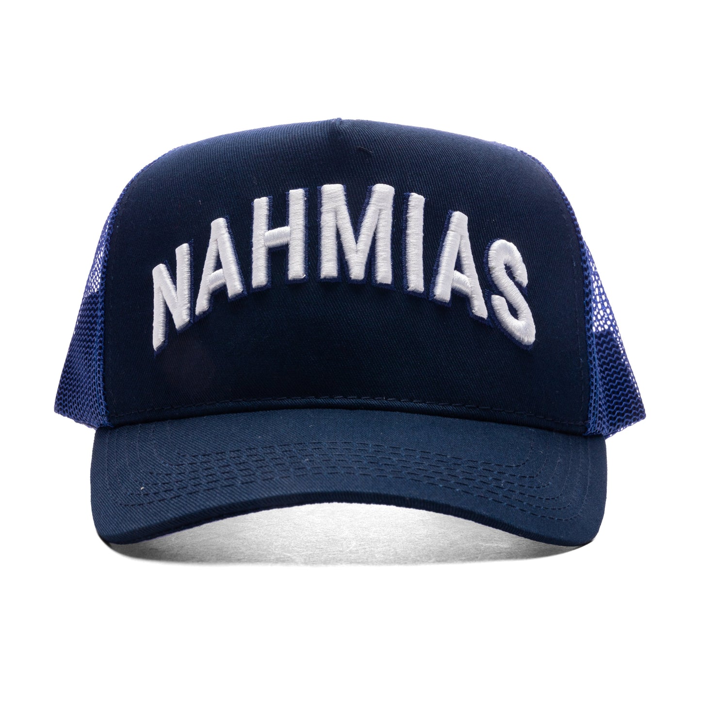 Varsity 'Nahmias' Trucker Hat - Azul Canvas