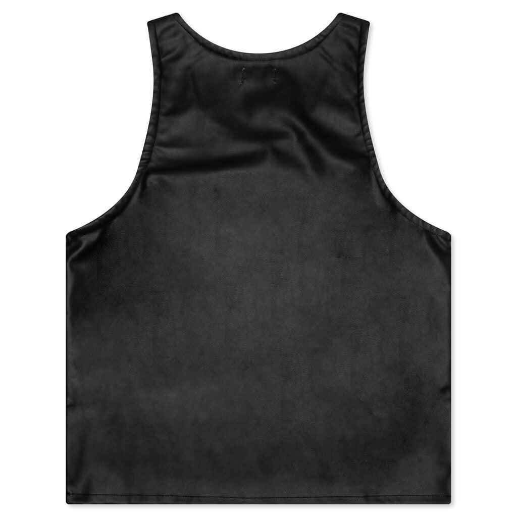 Vegan Leather Tank - Black