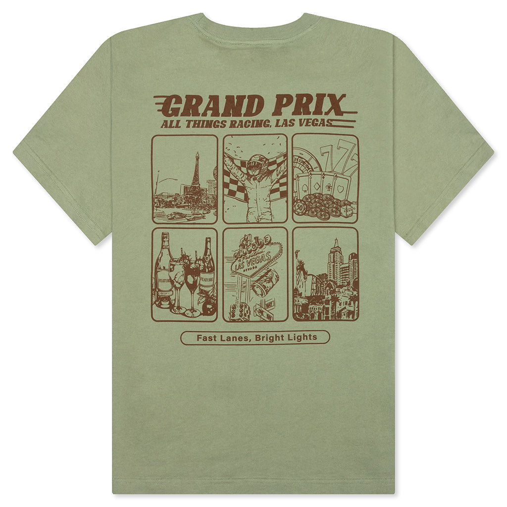 Vegas Racer Comic Tee - Oil Green - DNML