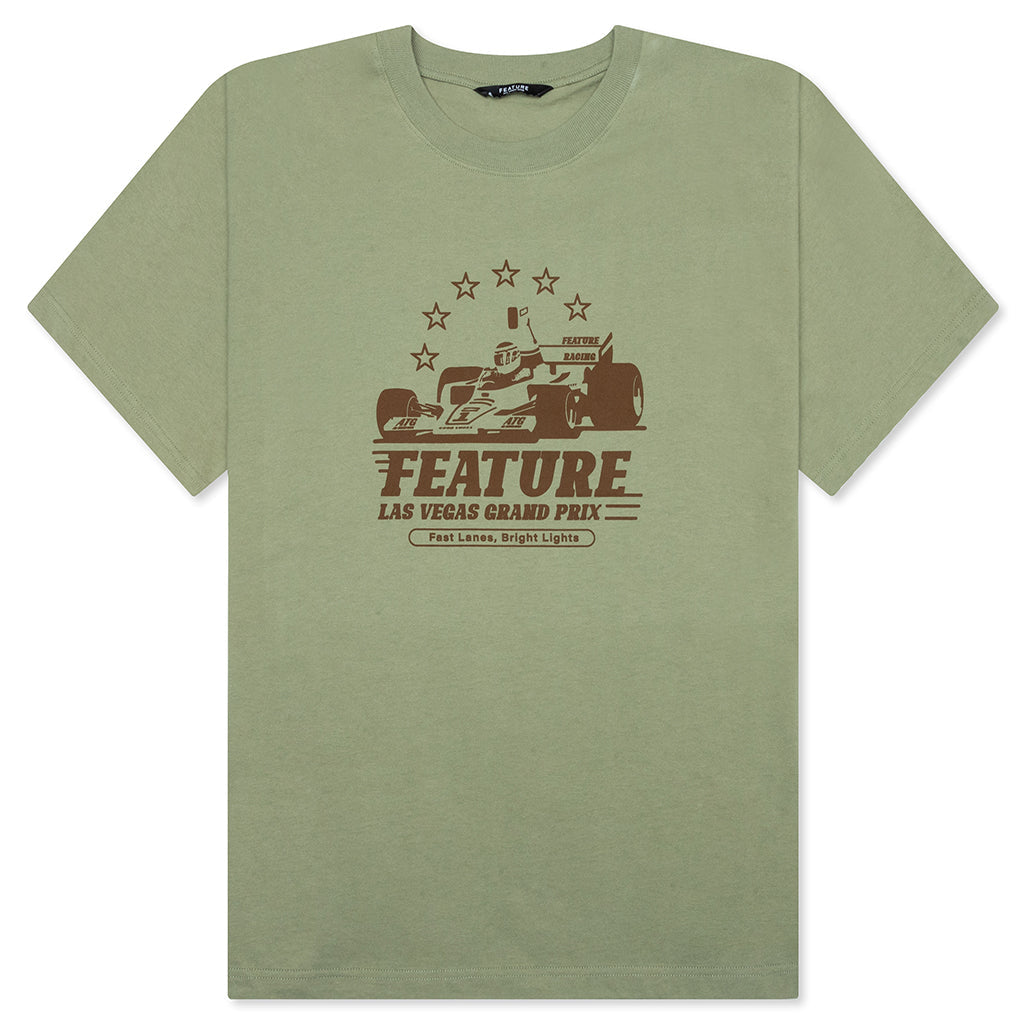 Vegas Racer Comic Tee - Oil Green - DNML