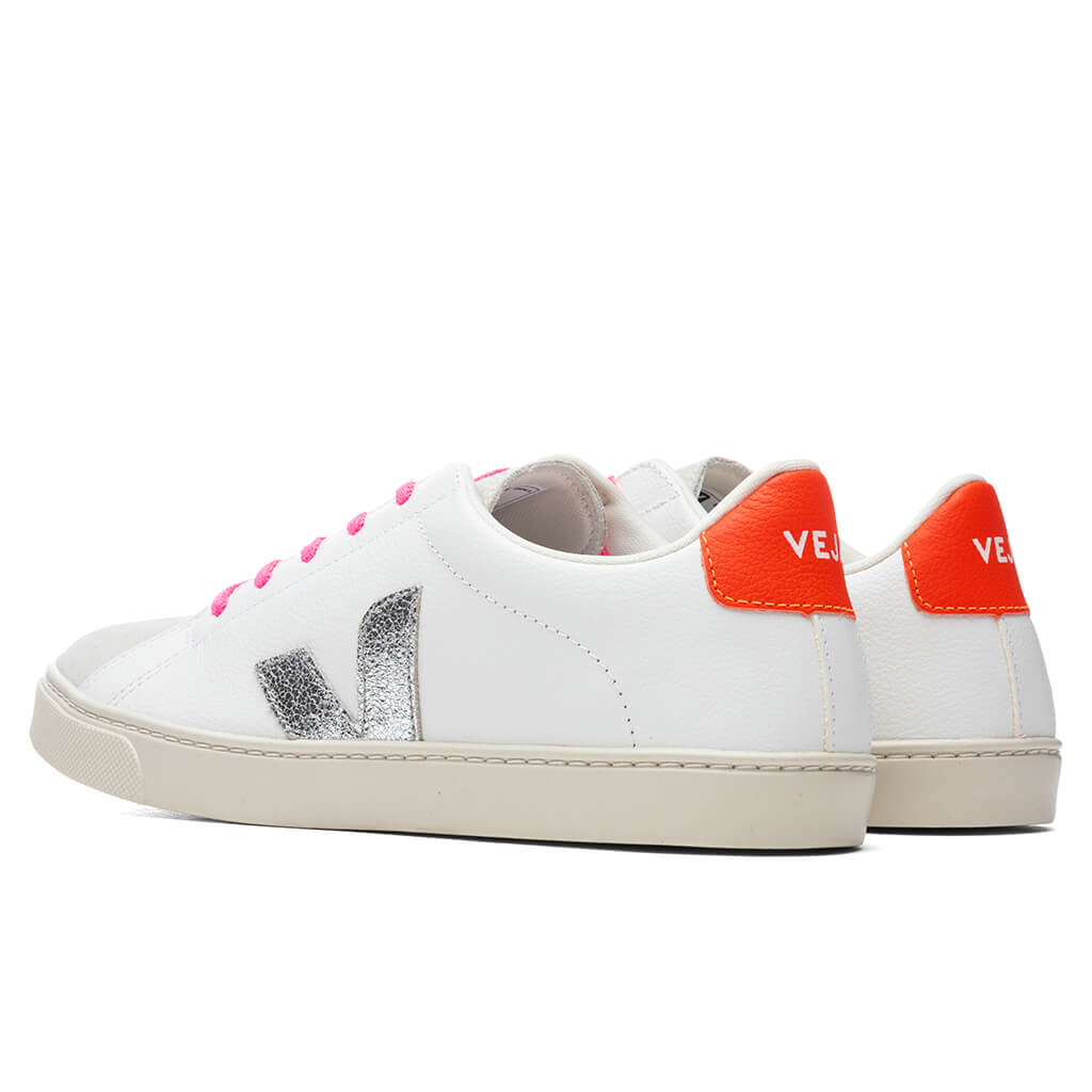 Junior Esplar Laces Chromefree - Extra White/Silver/Orange Fluorescent