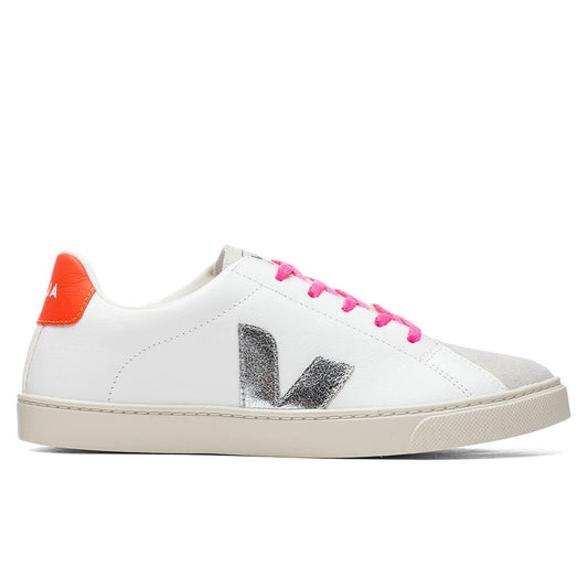 Junior Esplar Laces Chromefree - Extra White/Silver/Orange Fluorescent