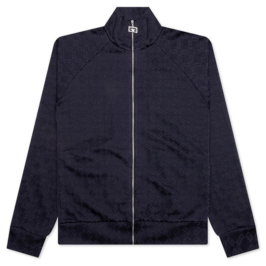 Vintage Full Zipped Tracksuit Sweatshirt - Dark Blue