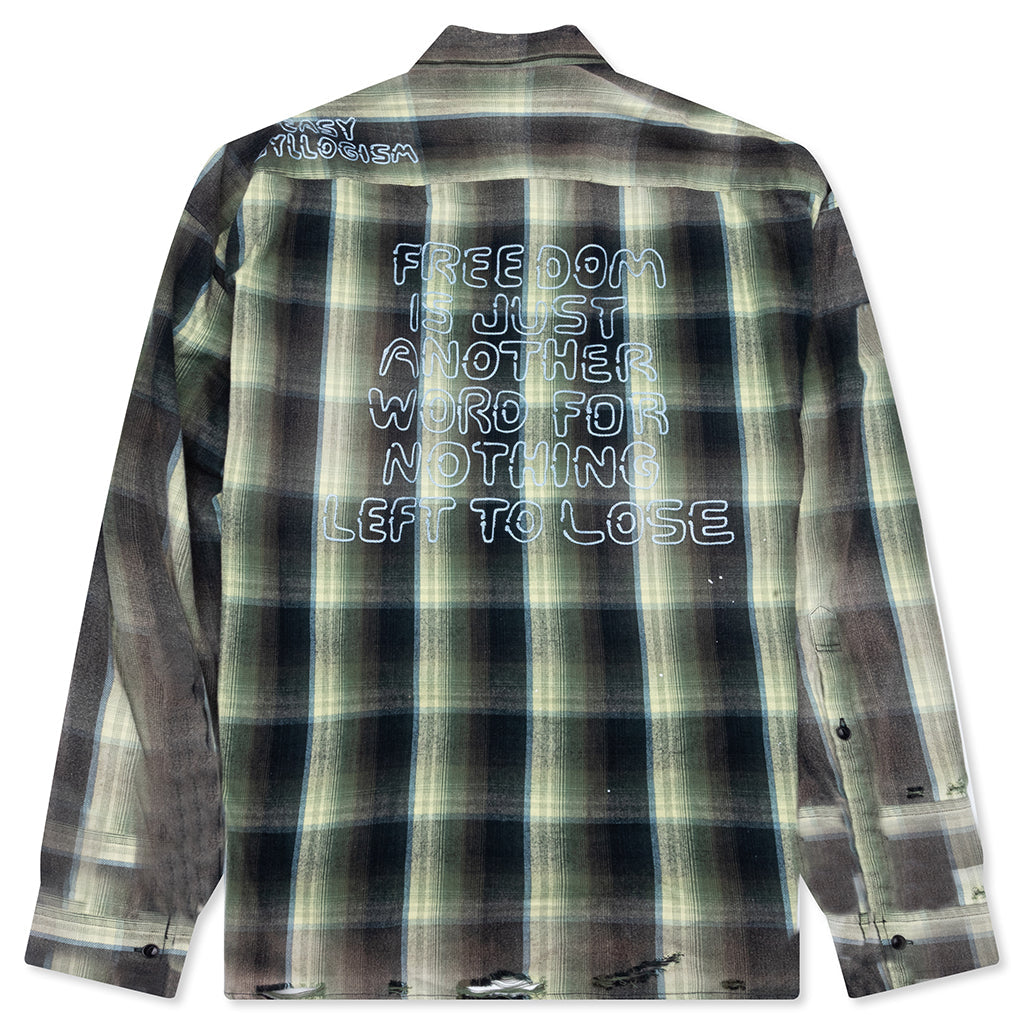 Vintage Like Check L/S Shirt - Green