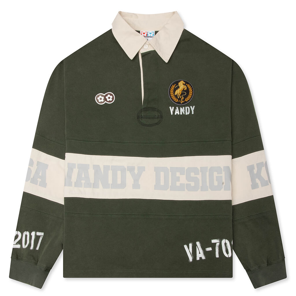 Vintage Washed L/S Rugby - Green