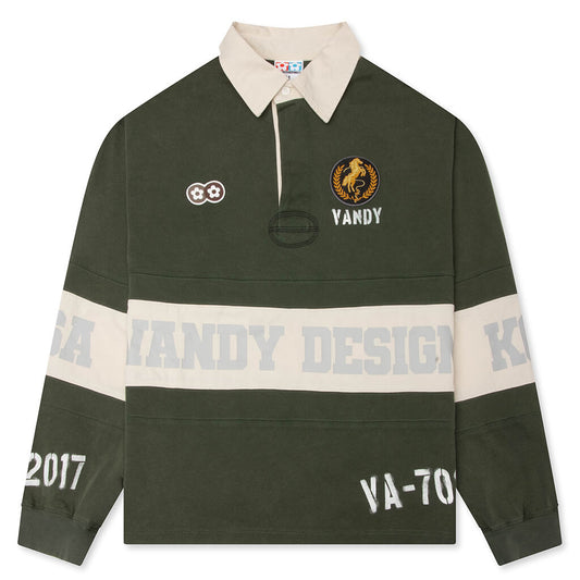 Vintage Washed L/S Rugby - Green