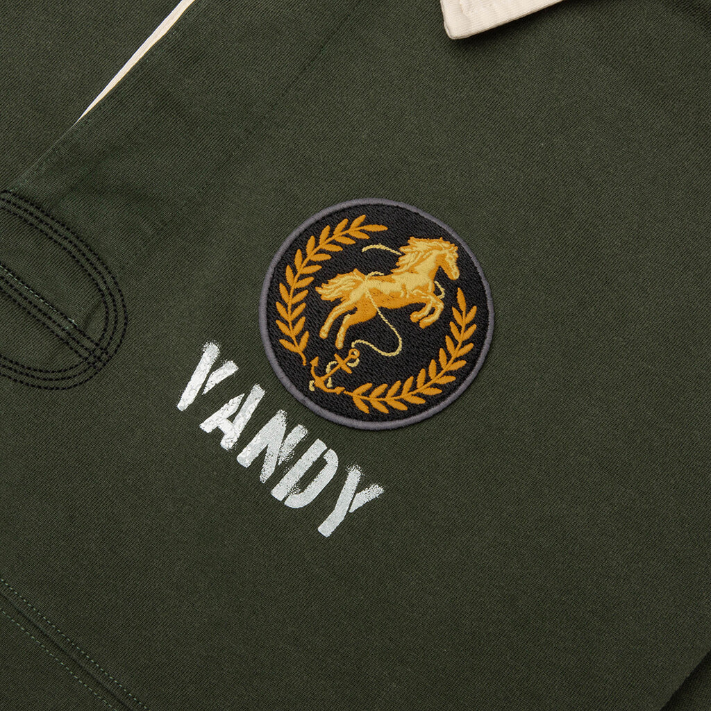 Vintage Washed L/S Rugby - Green