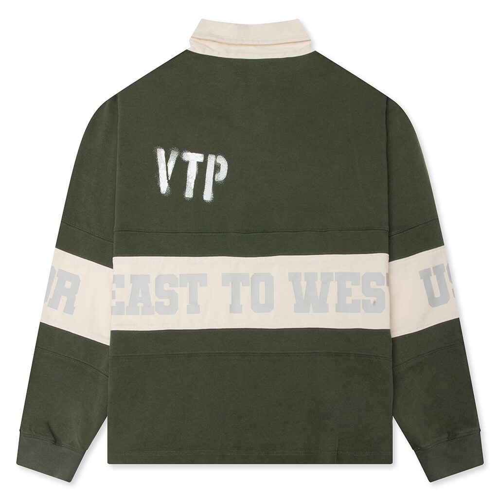 Vintage Washed L/S Rugby - Green