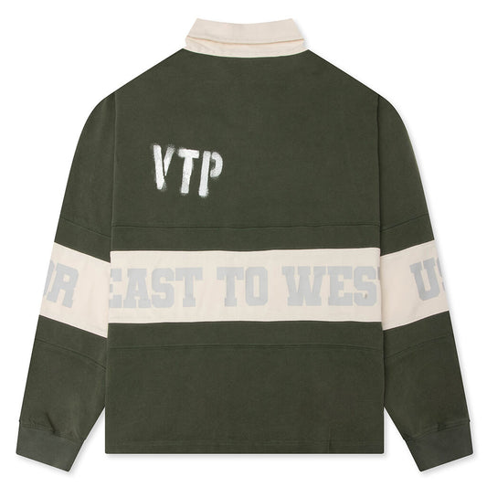 Vintage Washed L/S Rugby - Green