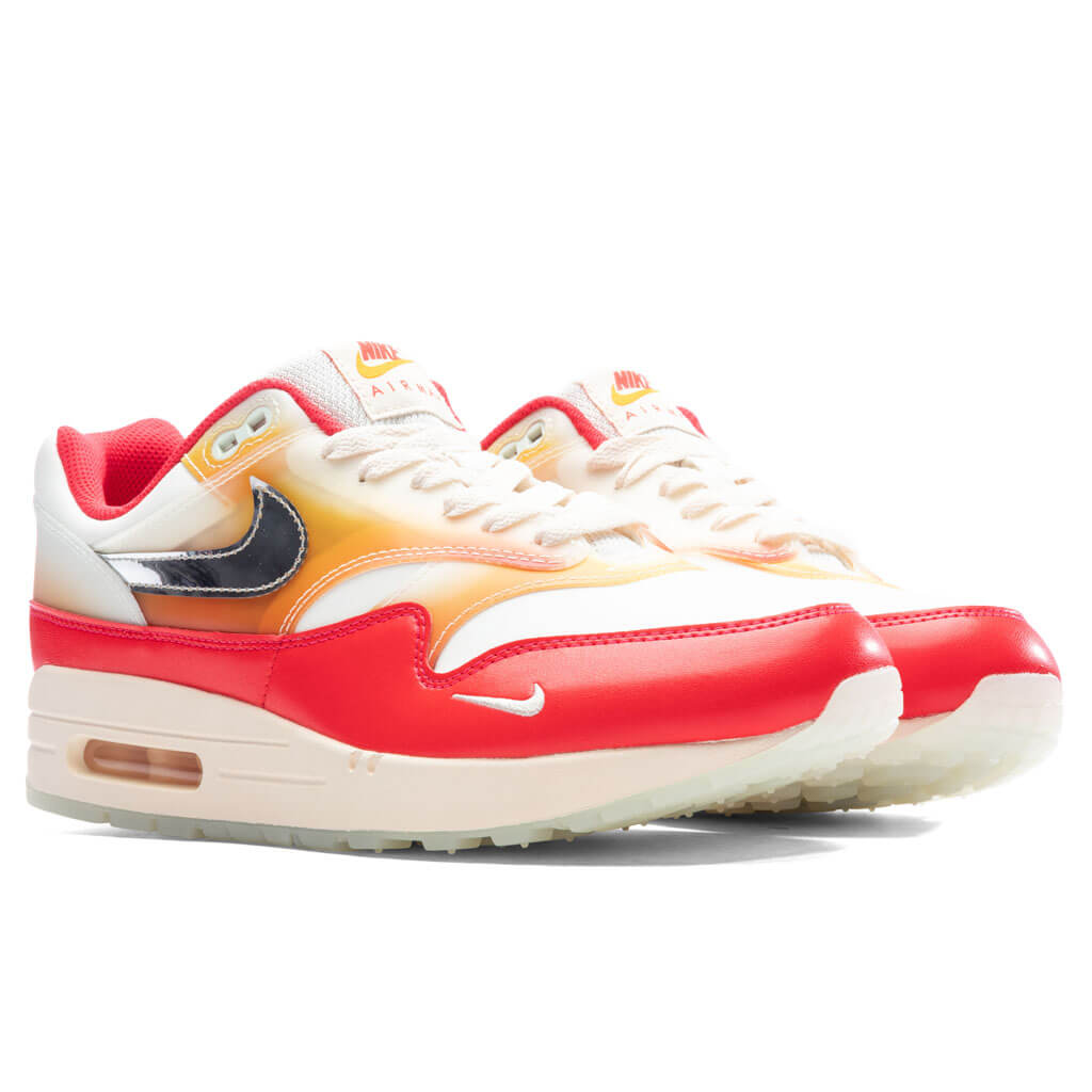 Women's Air Max 1 '87 PRM 'Soft Vinyl' - Sail/Metallic Silver/Siren Red
