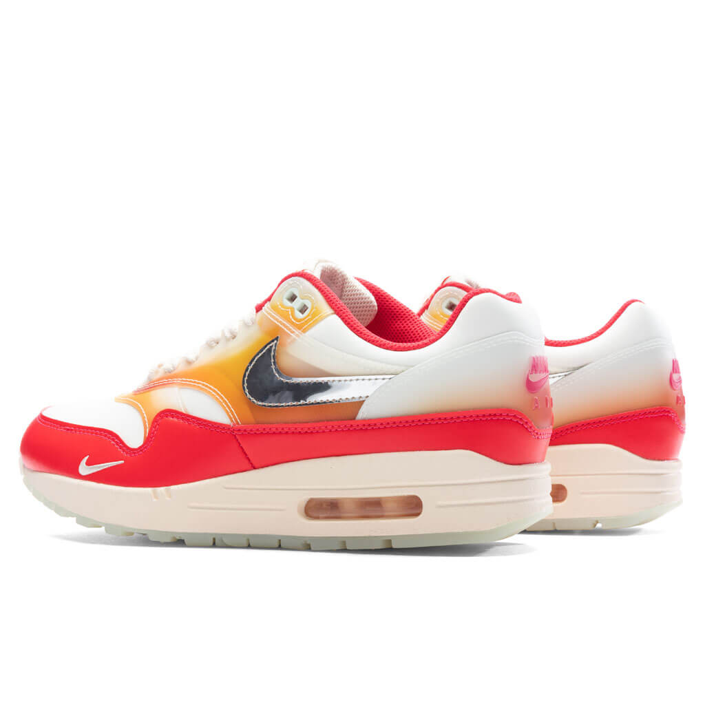 Women's Air Max 1 '87 PRM 'Soft Vinyl' - Sail/Metallic Silver/Siren Red