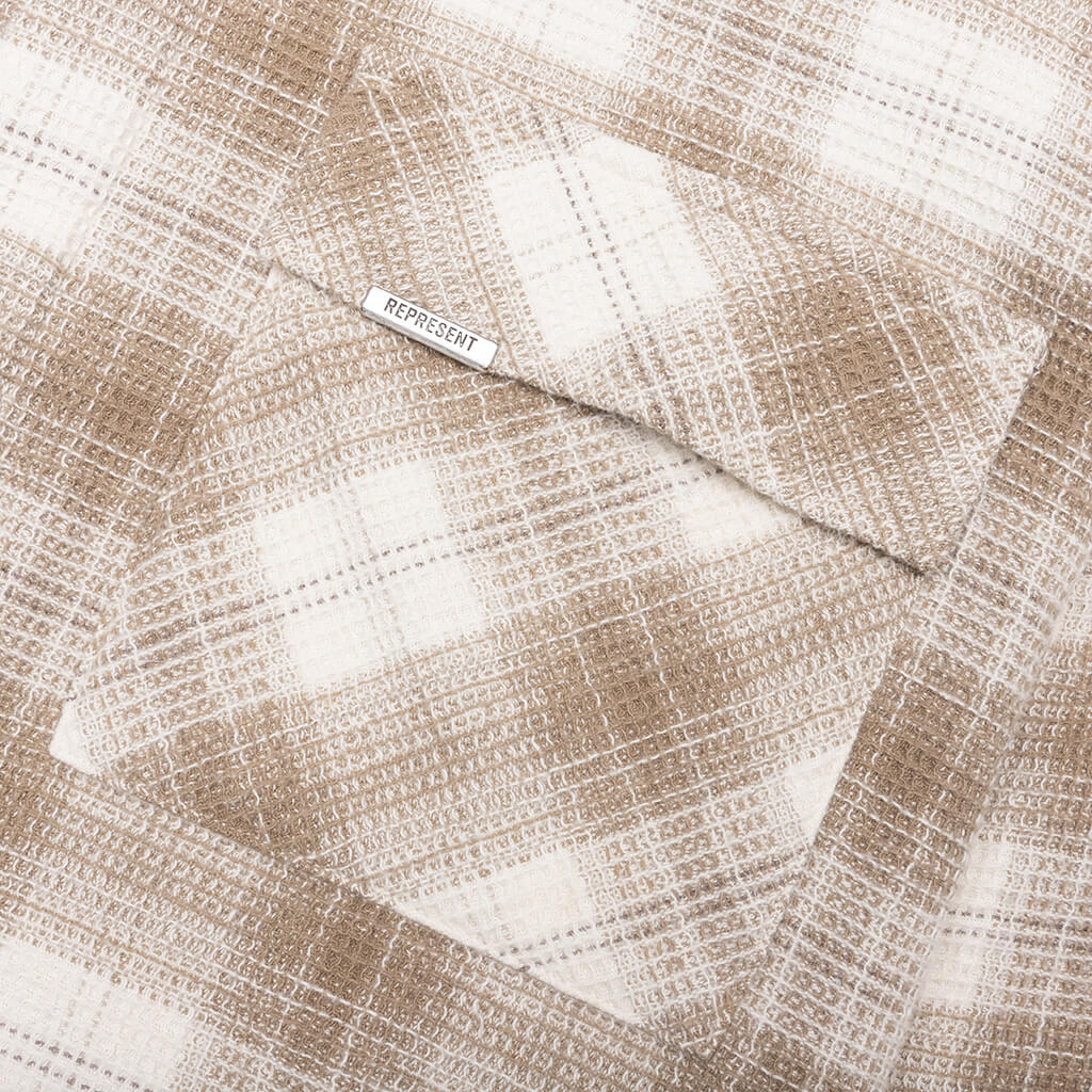 Waffle Flannel Shirt - Mid Brown