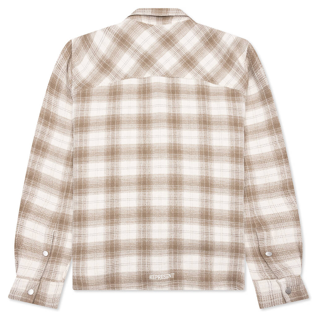 Waffle Flannel Shirt - Mid Brown