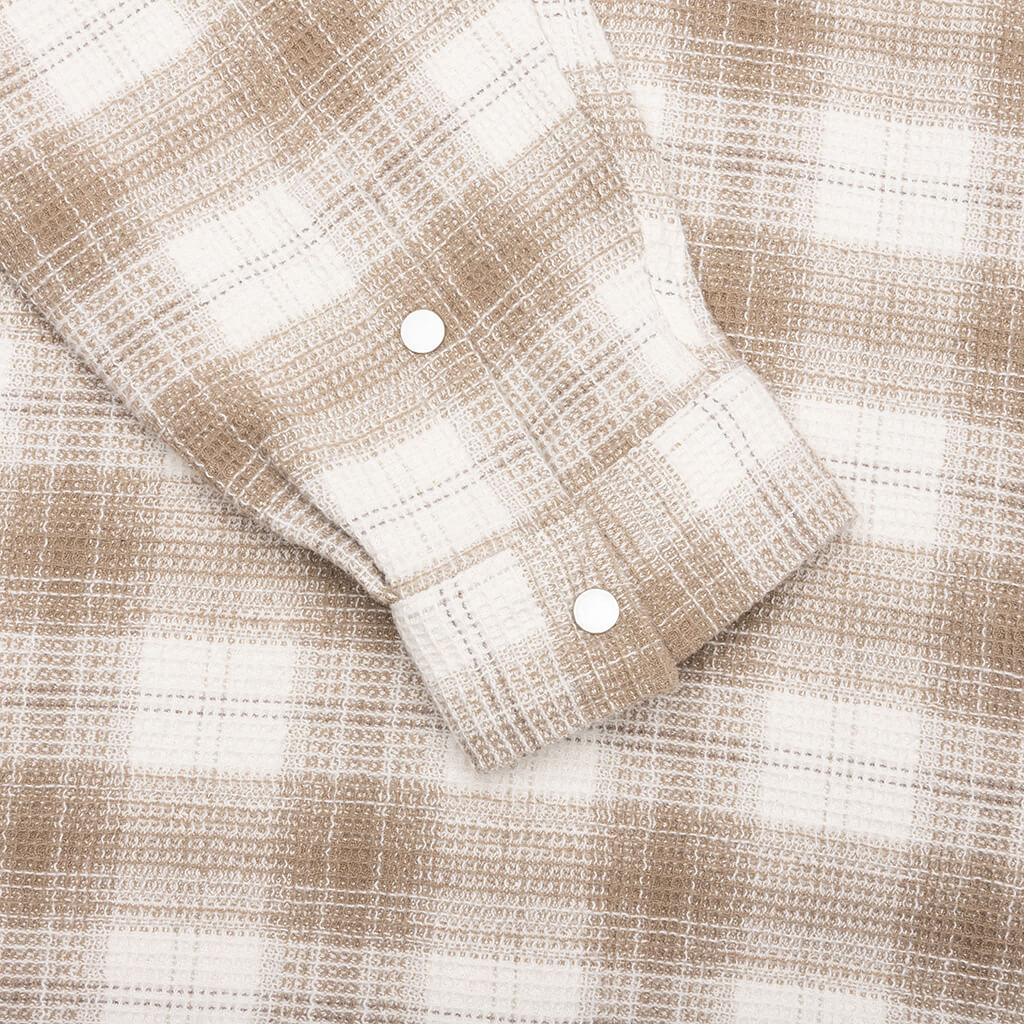 Waffle Flannel Shirt - Mid Brown