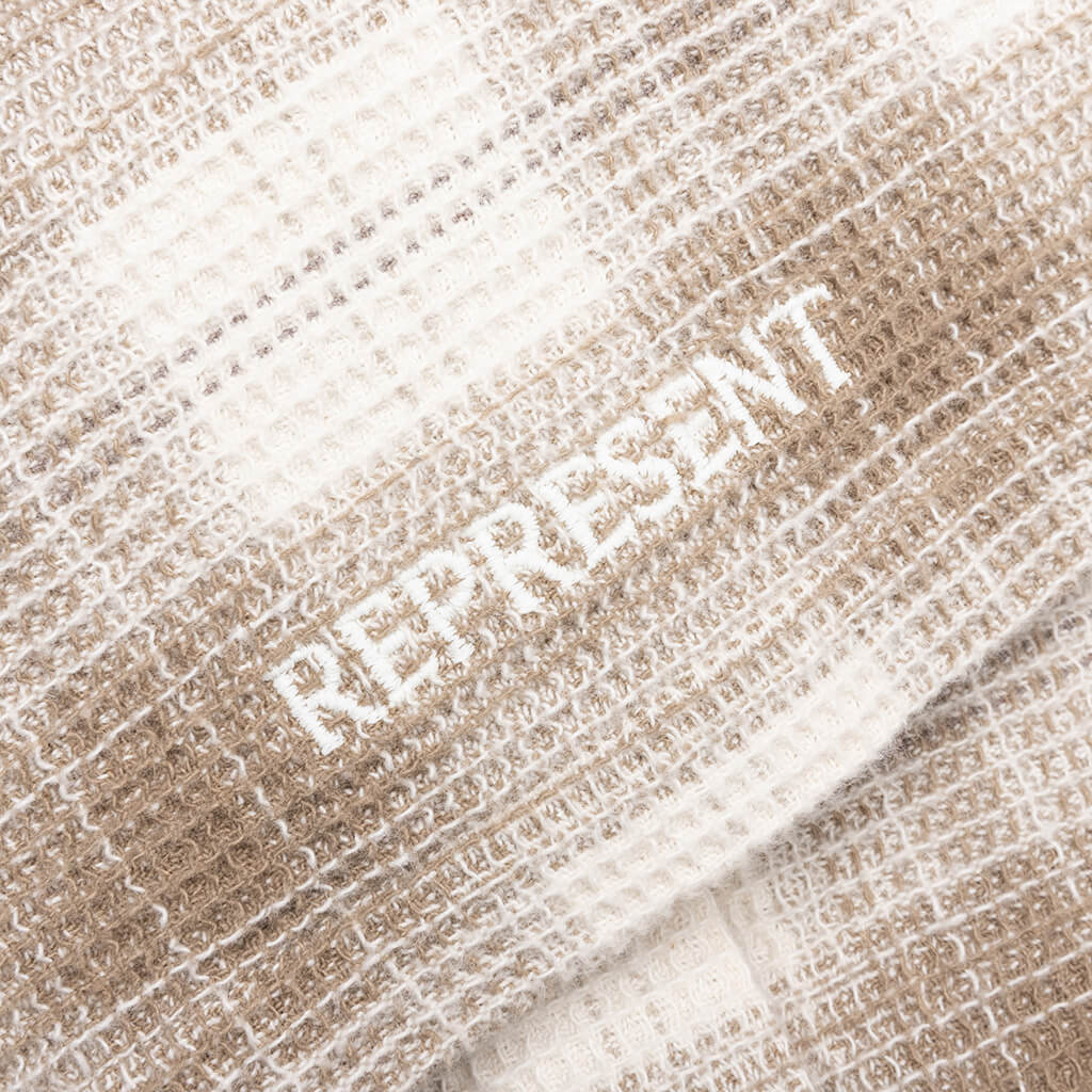 Waffle Flannel Shirt - Mid Brown