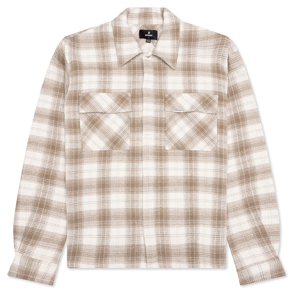 Waffle Flannel Shirt - Mid Brown
