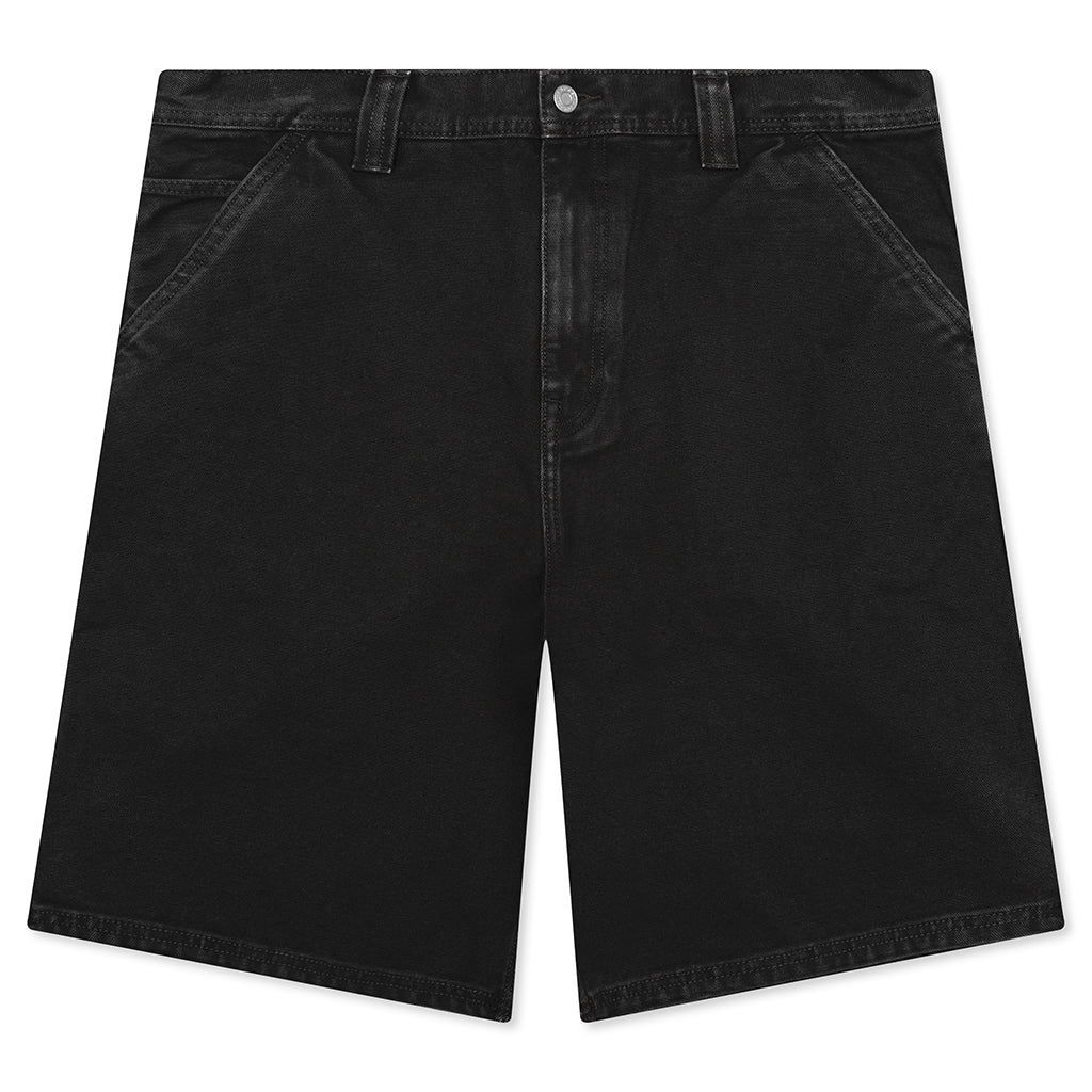 Washed Canvas Work Short - Black