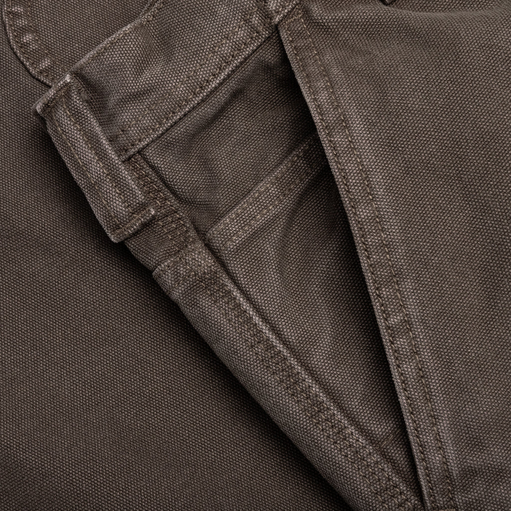 Washed Canvas Work Short - Brown