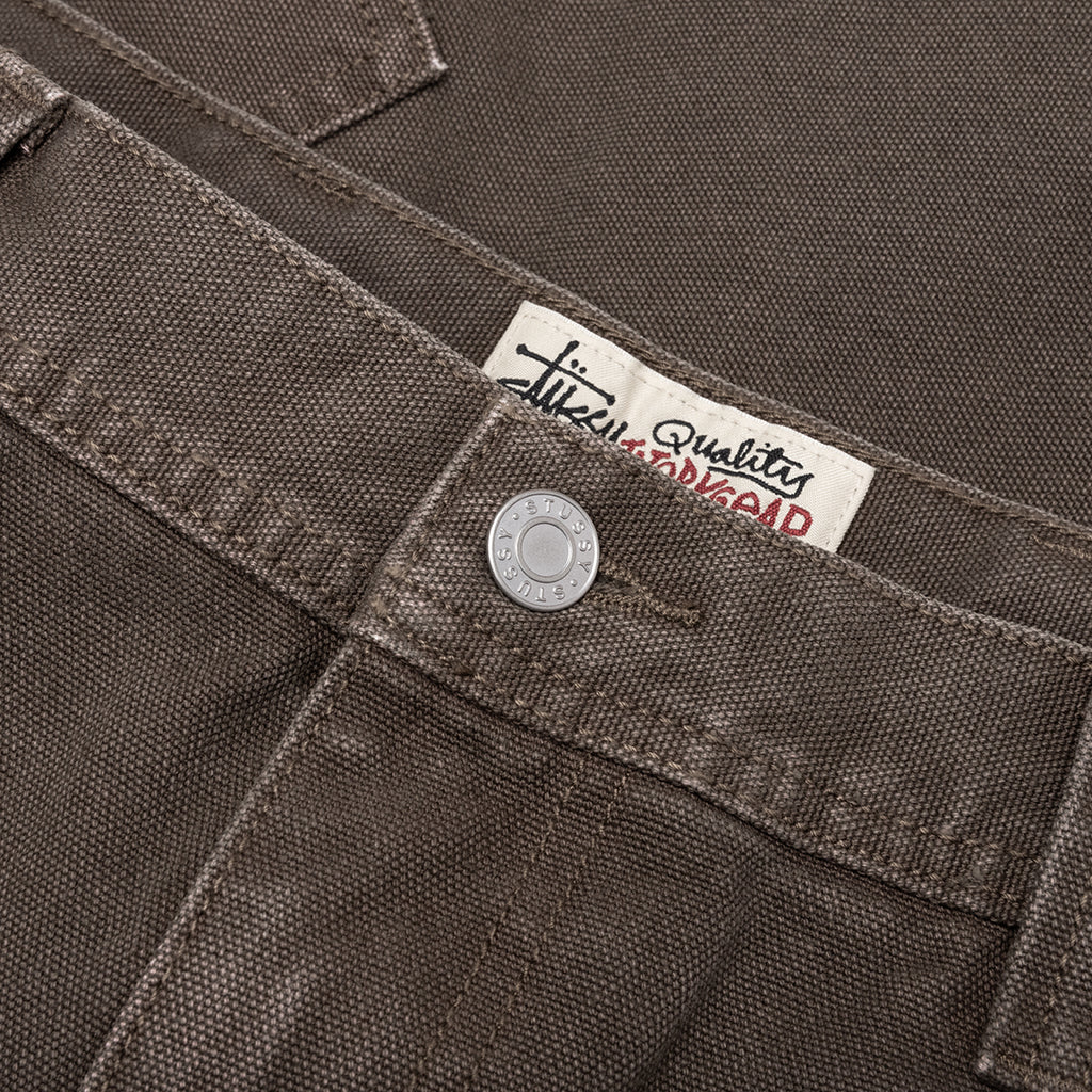 Washed Canvas Work Short - Brown