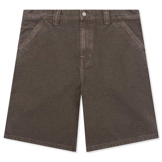 Washed Canvas Work Short - Brown