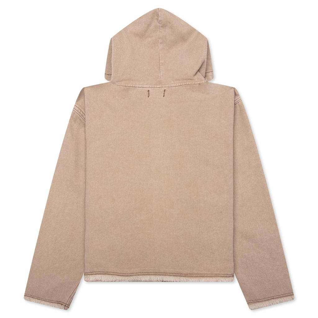 Washed Canvas Zip Hoodie - Tan