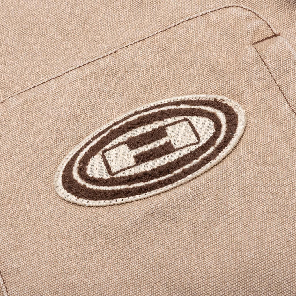 Washed Canvas Zip Hoodie - Tan