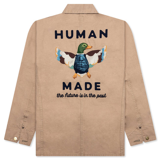Washed Duck Coverall Jacket - Beige