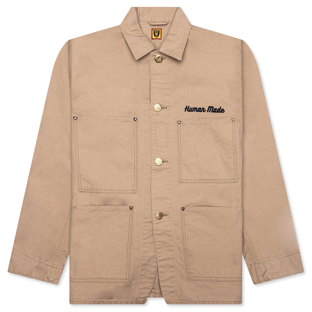 Washed Duck Coverall Jacket - Beige