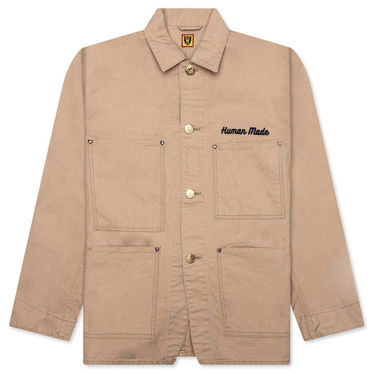 Washed Duck Coverall Jacket - Beige