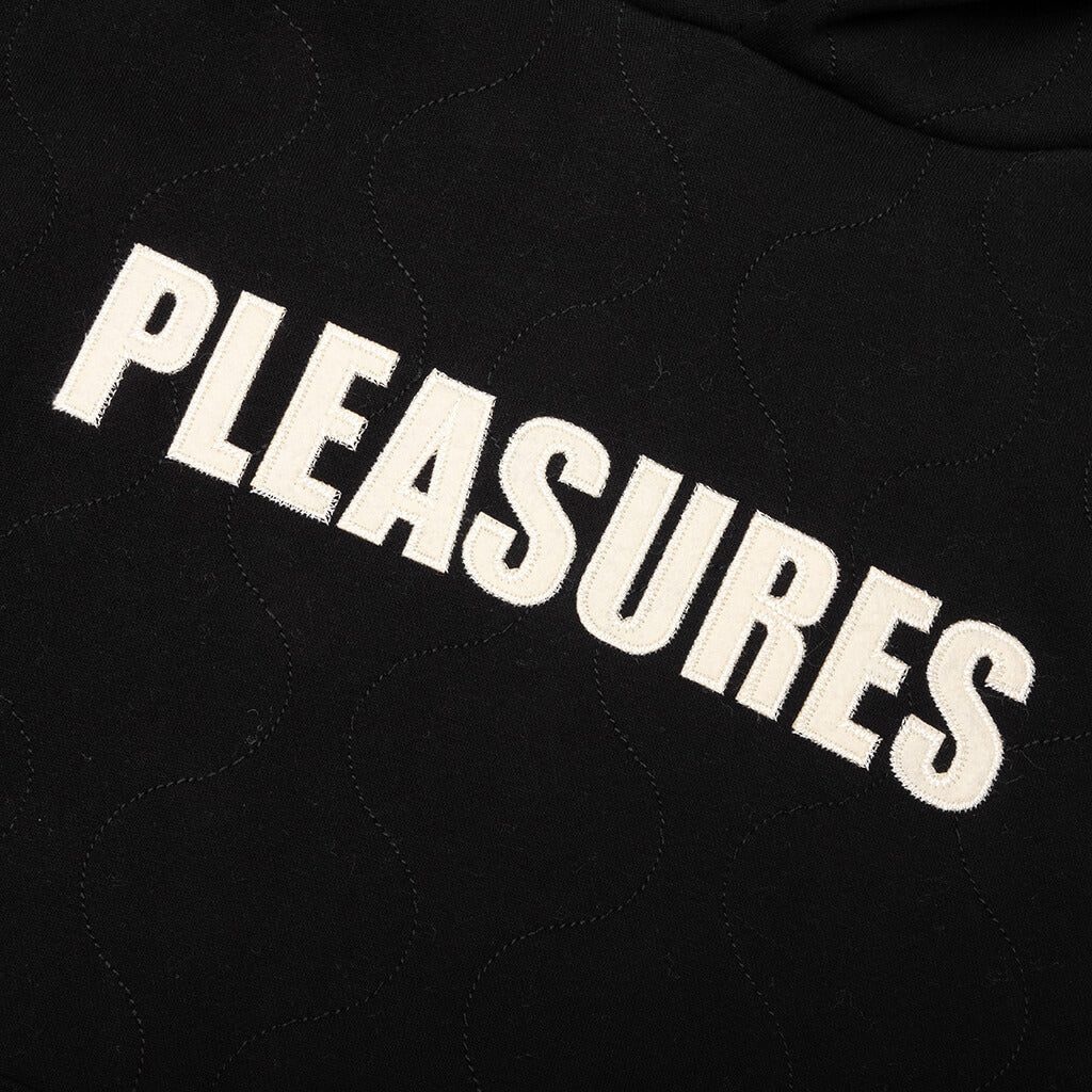 Wave Quilted Hoodie - Black