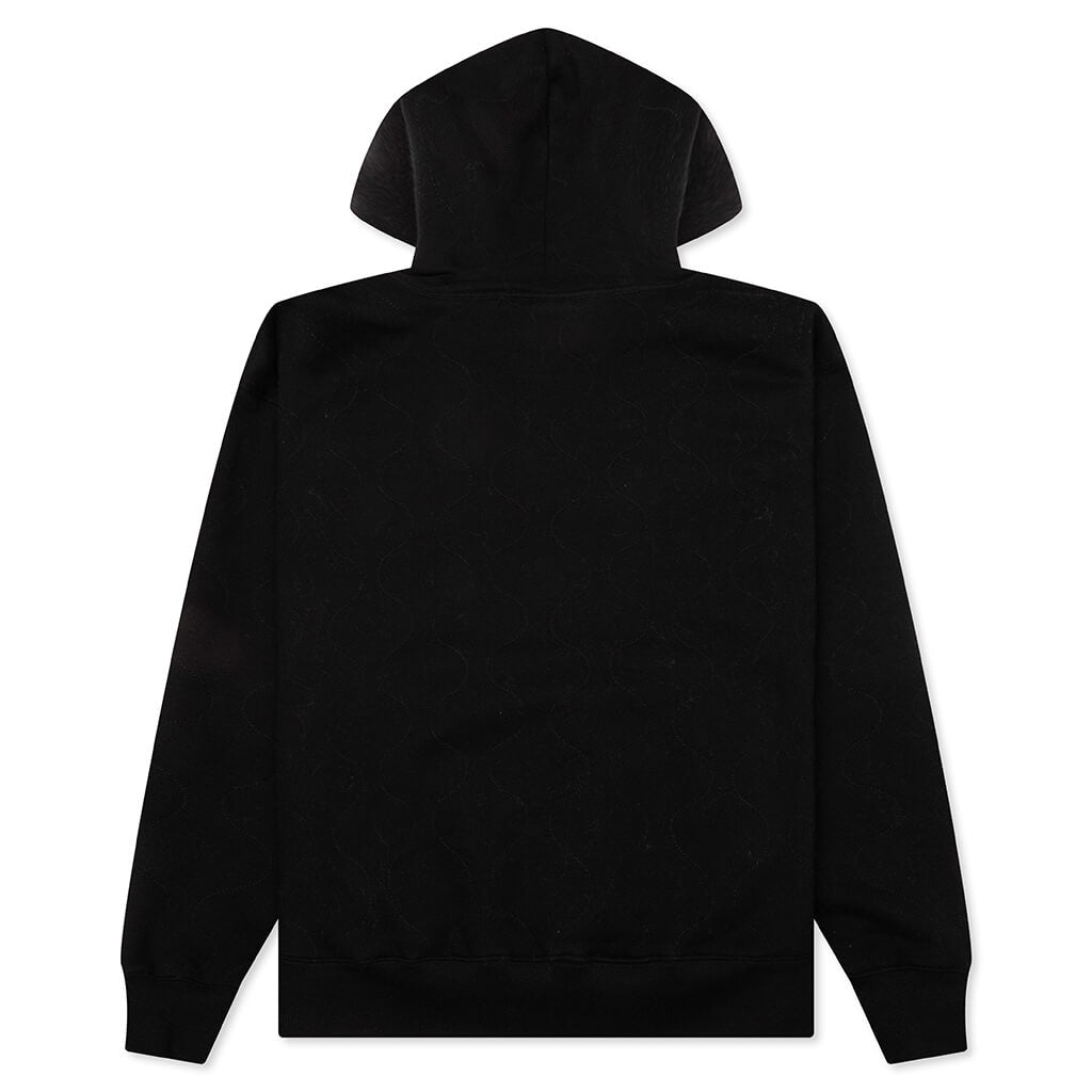 Wave Quilted Hoodie - Black