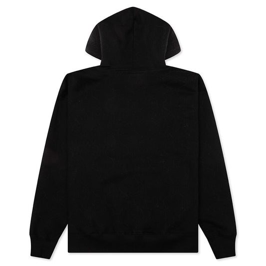 Wave Quilted Hoodie - Black