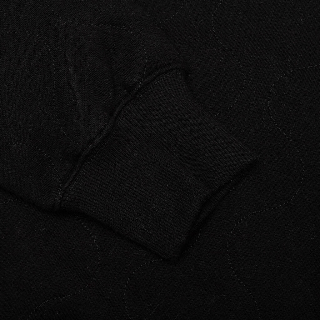 Wave Quilted Hoodie - Black