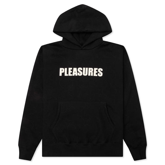 Wave Quilted Hoodie - Black