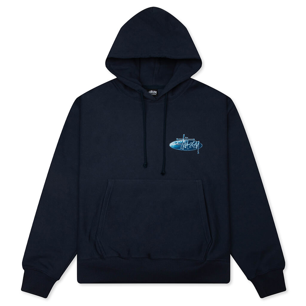 Wave Oval Hoodie - Navy