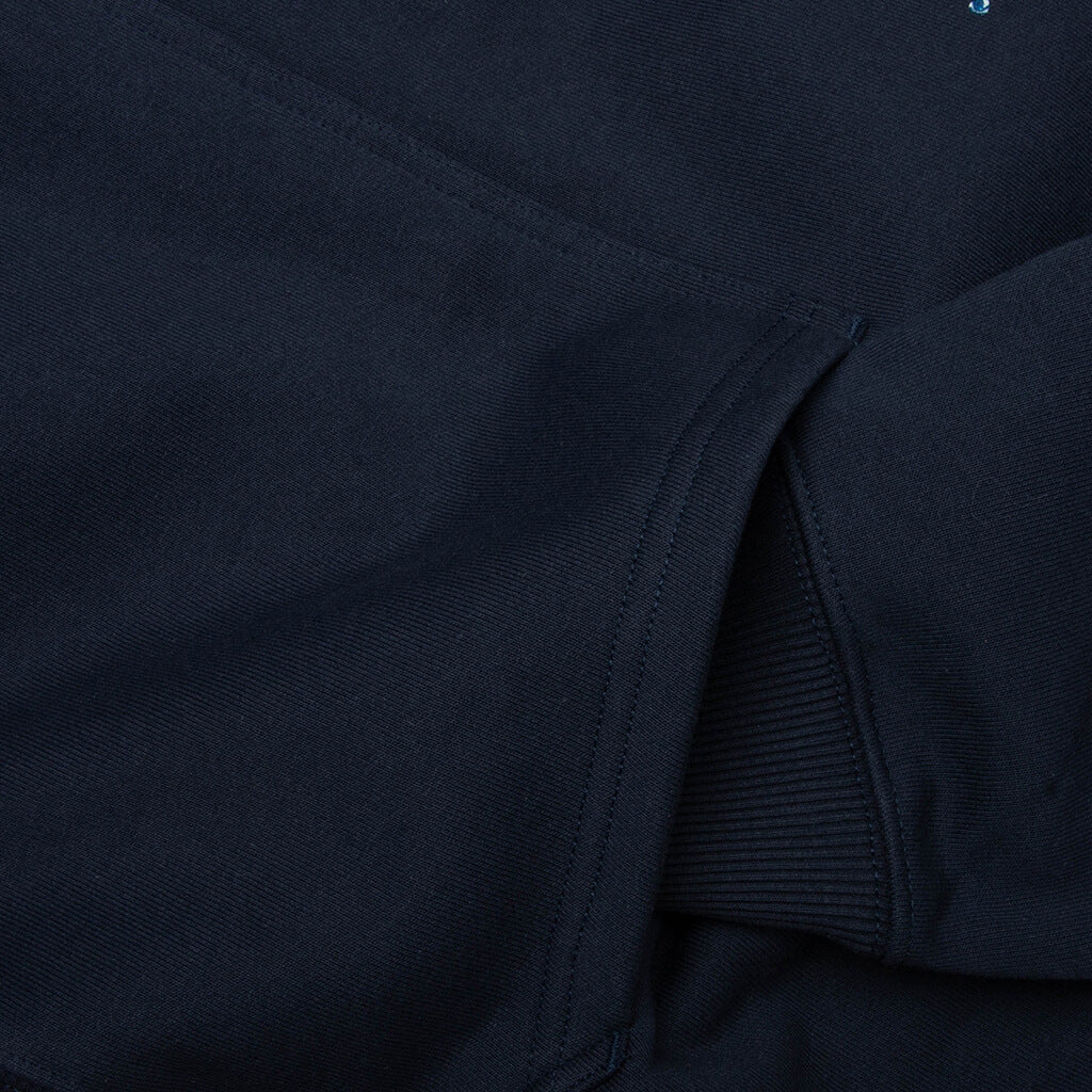 Wave Oval Hoodie - Navy