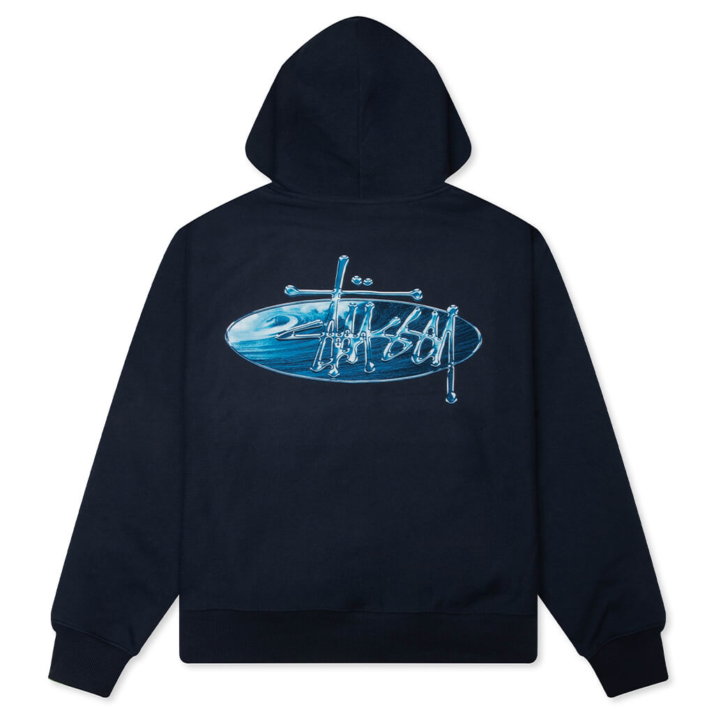 Wave Oval Hoodie - Navy