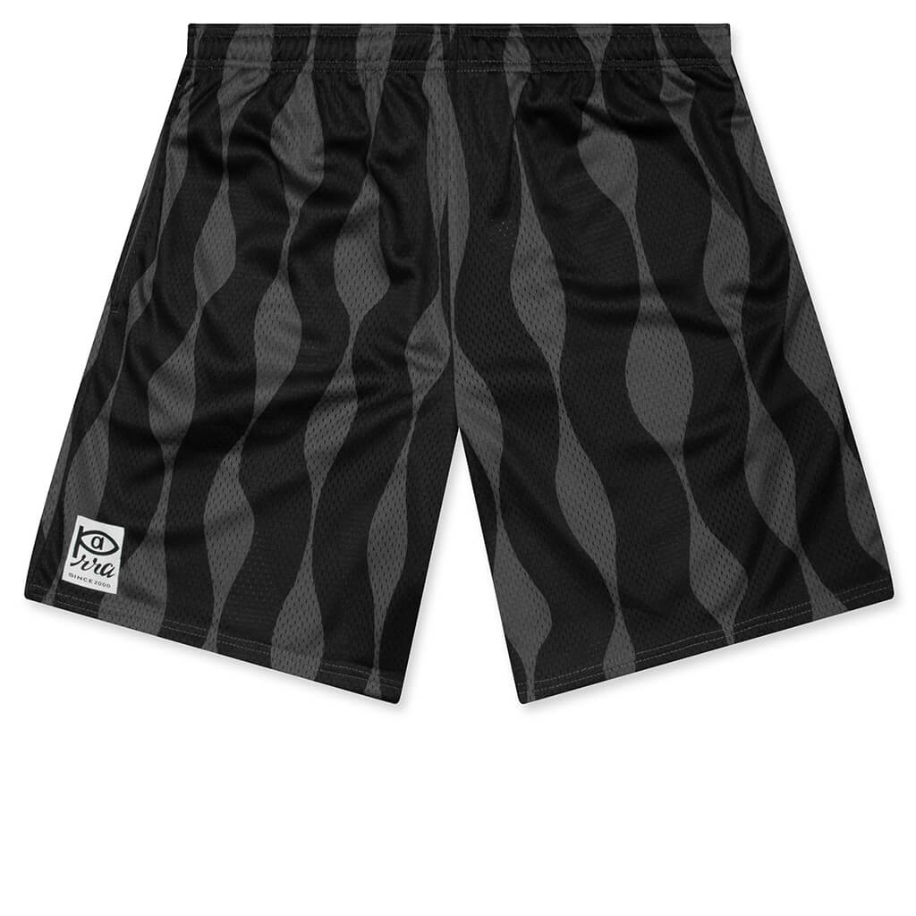 Waved Mesh Shorts - Black