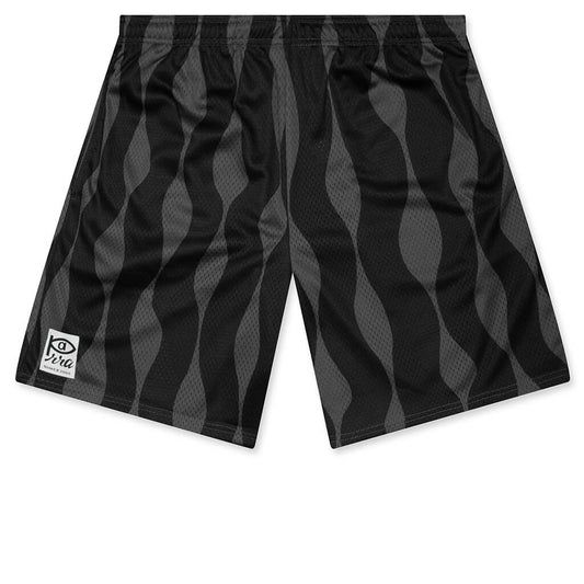 Waved Mesh Shorts - Black