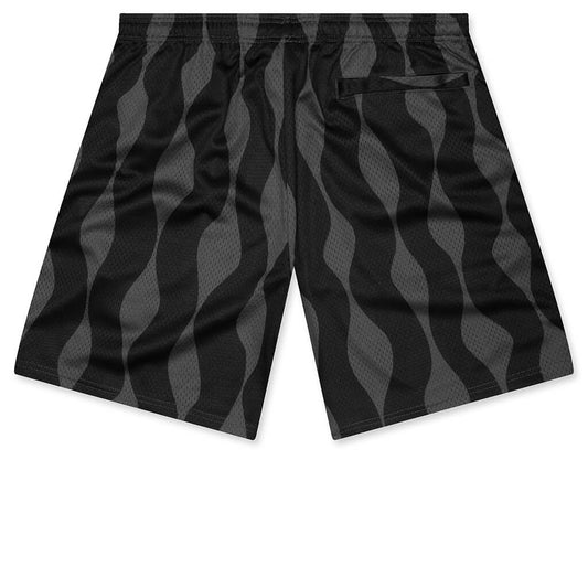 Waved Mesh Shorts - Black