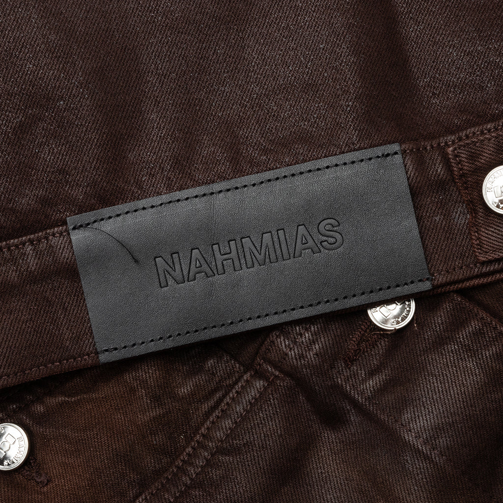 Waxed Denim Trucker Jacket - Brown Wash