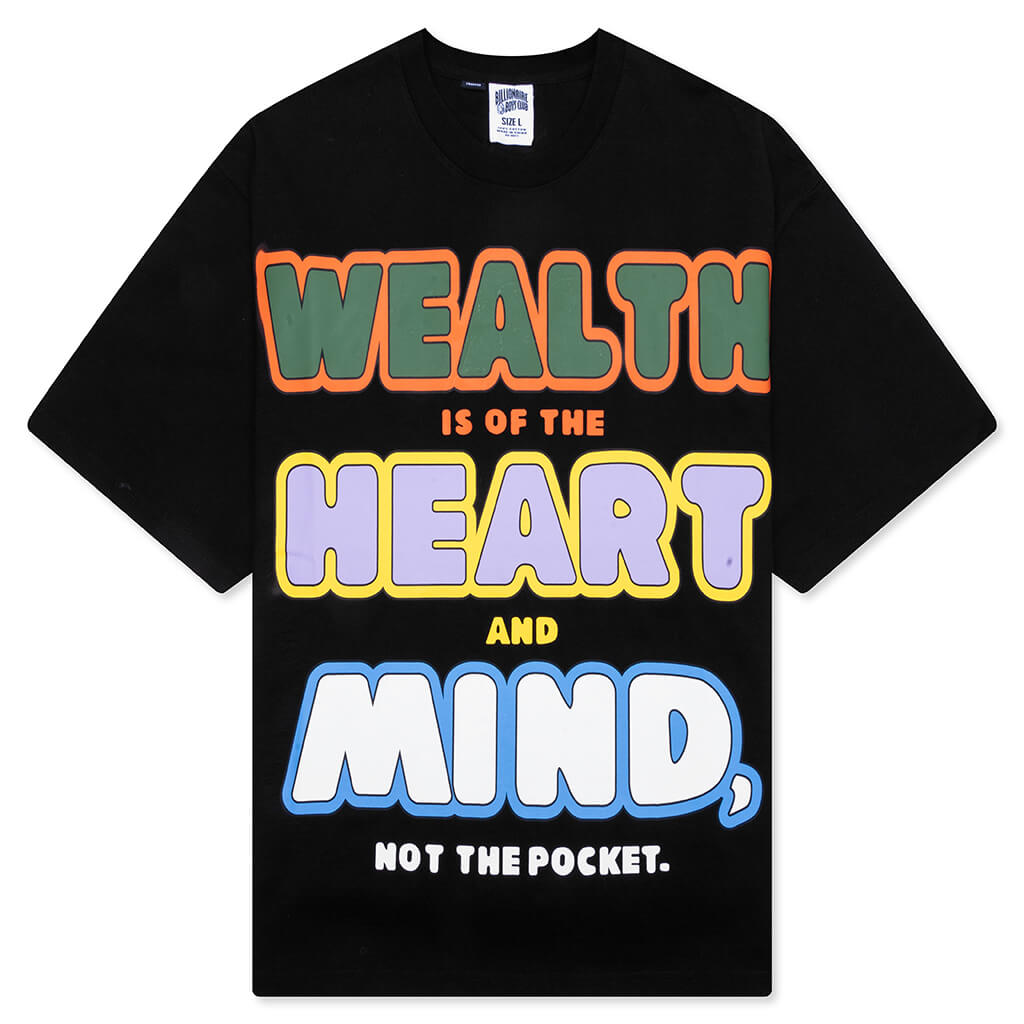 Wealth Heart Mind S/S Crop Fit Knit Shirt - Black