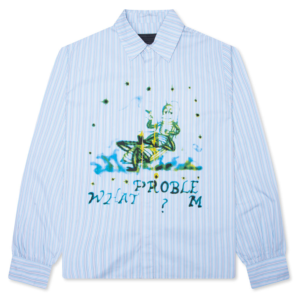 What Problem? Button Up - Blue