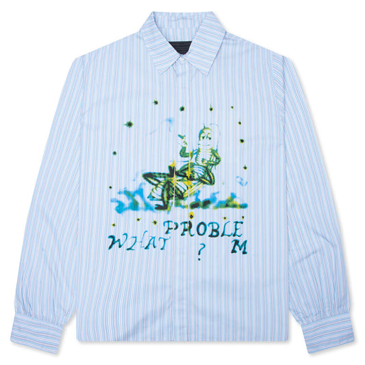 What Problem? Button Up - Blue