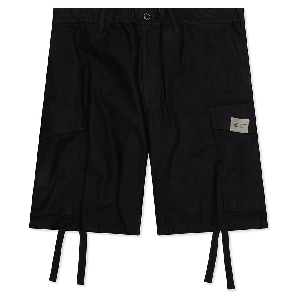 Wide Cargo Shorts Pants - Black