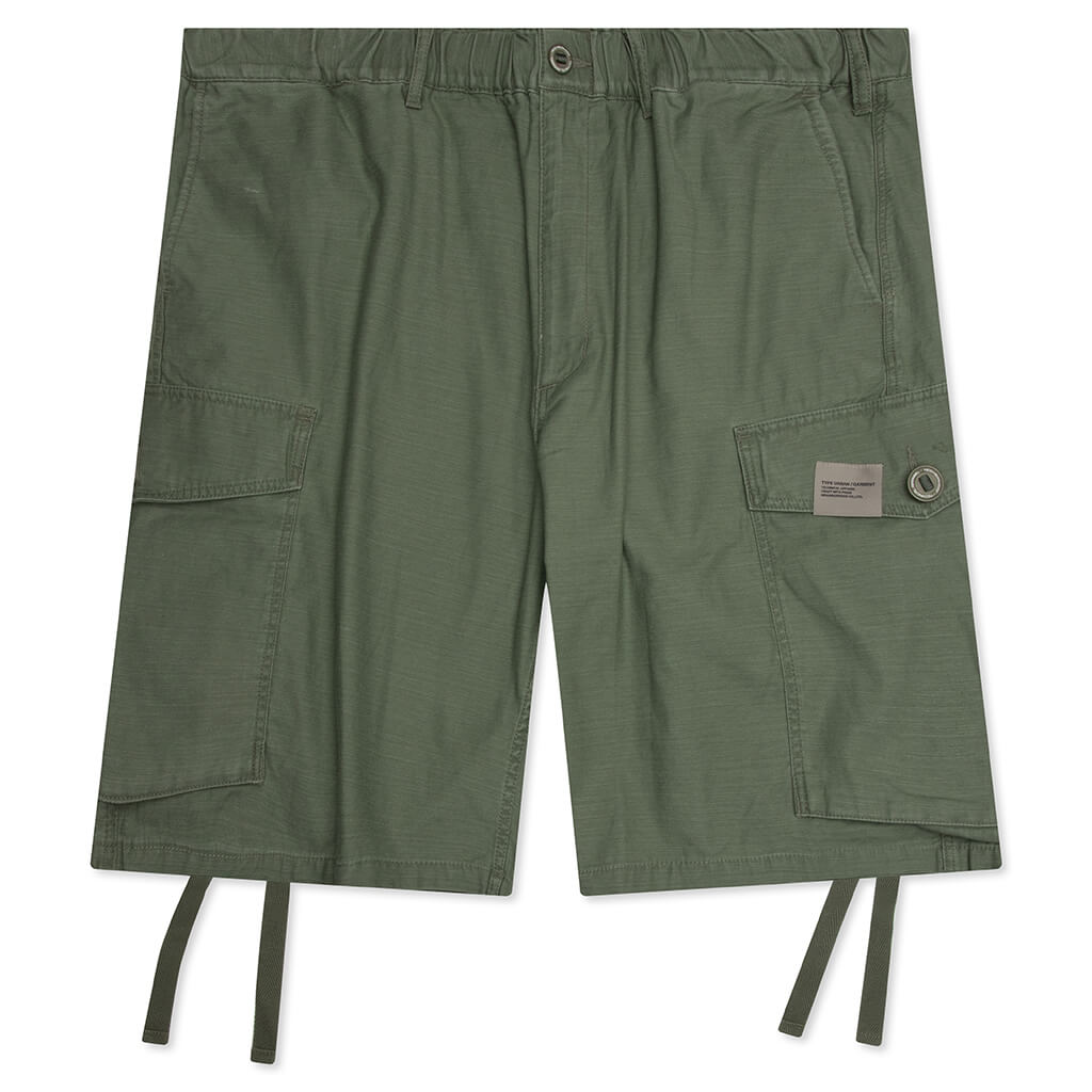 Wide Cargo Short Pants - Olive Drab
